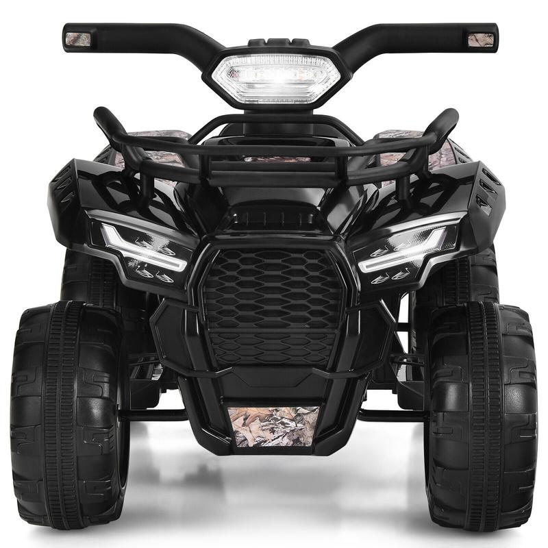 Exdeerjoy 6V Kids ATV Quad Electric Ride On Car Toy Toddler w MP3&LED Light Black