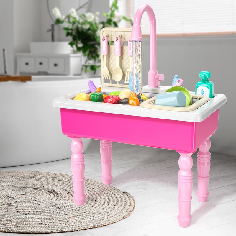 Pink Kitchen Sink Toys ,Kitchen and food toys，Play house toys， Electric Dishwasher Playing Toy with Running Water,Kitchen Set Toys,Electric Dishwasher Playing Toy with Running Water,Exquisite gifts, Christmas gifts, birthday gifts，