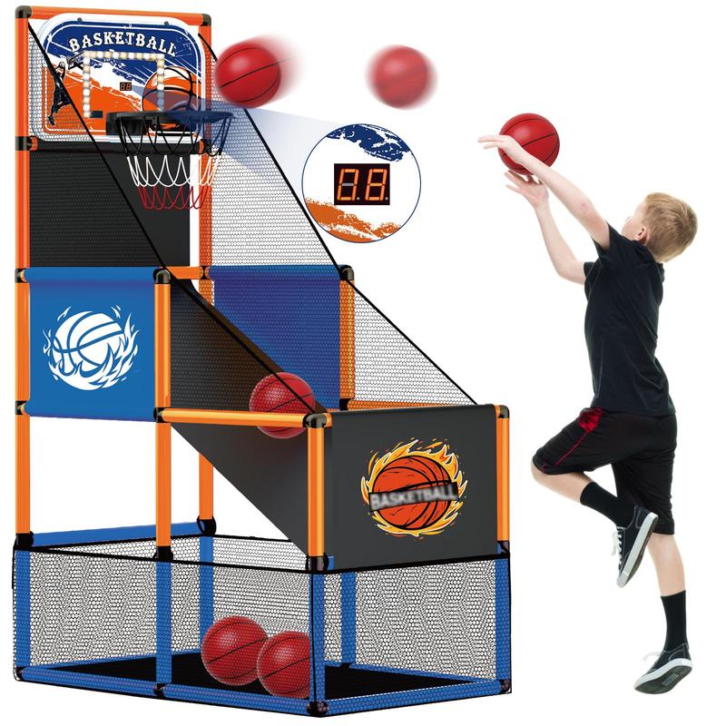 Talgic Arcade Basketball Game Set with 4 Balls and Hoop for Kids 3-12 Years Old, Basketball Hoop Indoor Outdoor, Carnival Games for Kids, Air Pump and Balls Storage Bag Included, Back to School Gifts