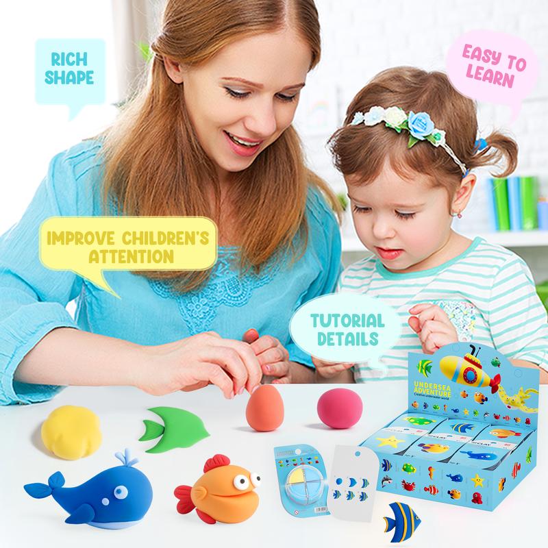 Anywise Air DIY Clay - Ocean Adventure, Soft & Ultra Light, Safe & Non-Toxic, 12 box, Perfect Gift for Kids