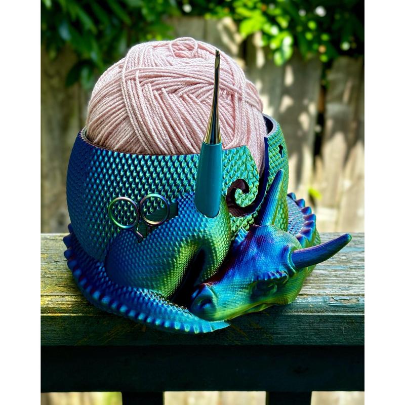 Sleeping Dragon Yarn Bowl - Perfect for Your Knitting Needs