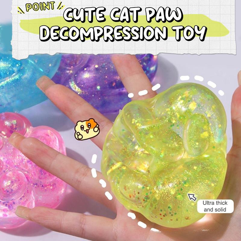 Cute Cartoon Cat Paw Squishy Toy Soft Mochi Squeeze Toy Slow Rebound Stress  Toys Stress Release Hand Relax Gifts