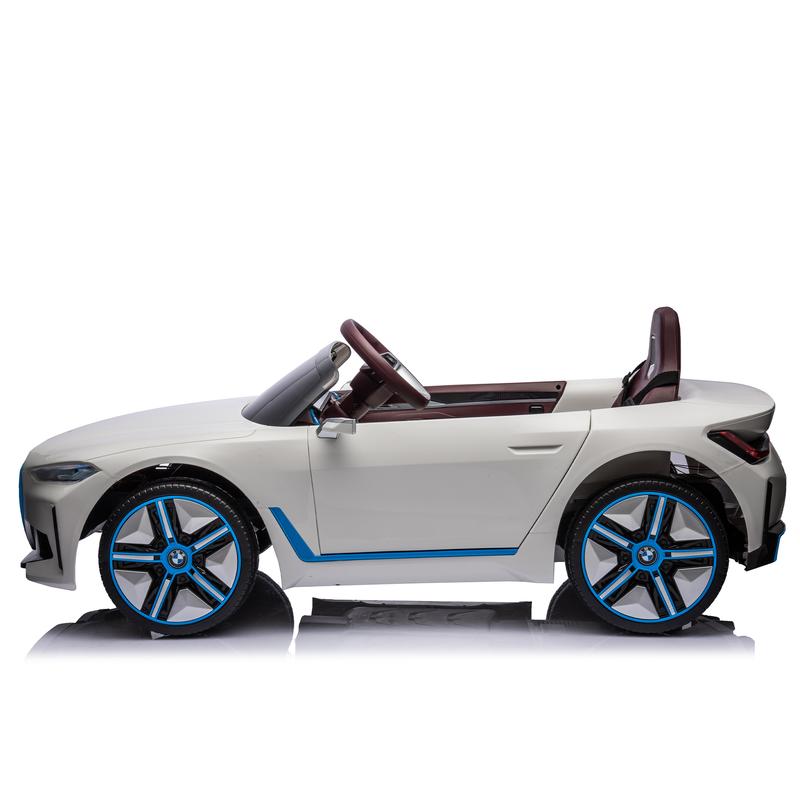 Licensed BMW I4 12V Kids Ride-On Car with Remote Control, Three Speeds, USB, MP3, Bluetooth, and LED Lights!