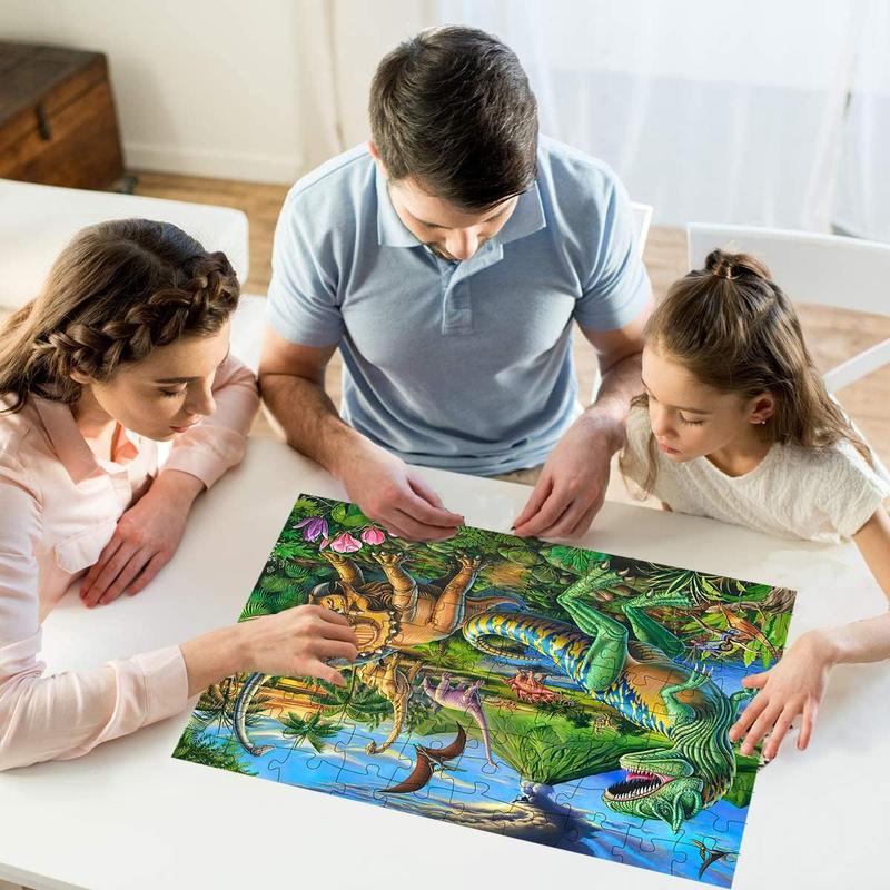 Puzzles for Kids Ages 4-8 Year Old,100 Piece Dinosaur Jigsaw Puzzle for Toddler Children Learning Educational Puzzles Toys for Boys and Girls - Every Piece is Unique…