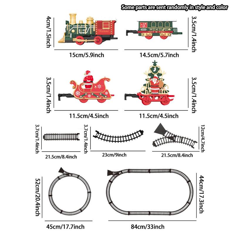 Electric Train Set, Classic Train Toy Set, 1 Set Train Model Toy with Sound & Light, Festive Gift for Boys & Girls, No Battery Provided