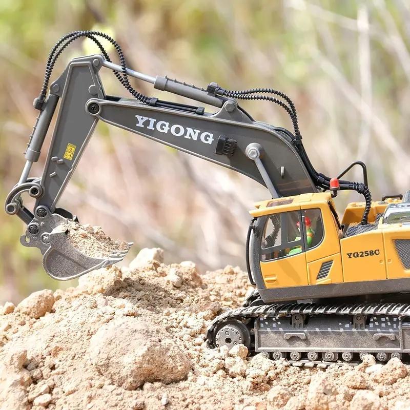 Remote Control Excavator Toy, Including 1 Remote Control Excavator Toy Car & 1 Manual & 1 Batteries & 1 Charging Cable & 1 Remote Control & 1 Screwdriver