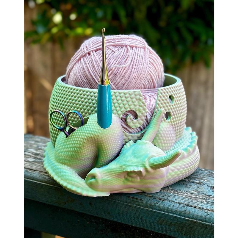 Sleeping Dragon Yarn Bowl - Perfect for Your Knitting Needs