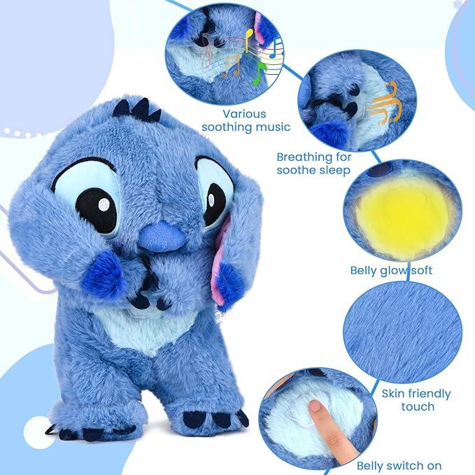 Stit-ch Breathing Animal Plush Toy Bag Charm - Soothing plush toy with realistic breathing, lights and music that relieves anxiety and is an ideal sleep companion