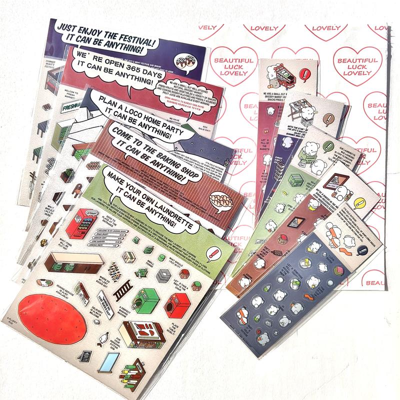 Five-piece sticker room book diary pocket love sticker DIY decoration gift set (including two tweezers and tools)