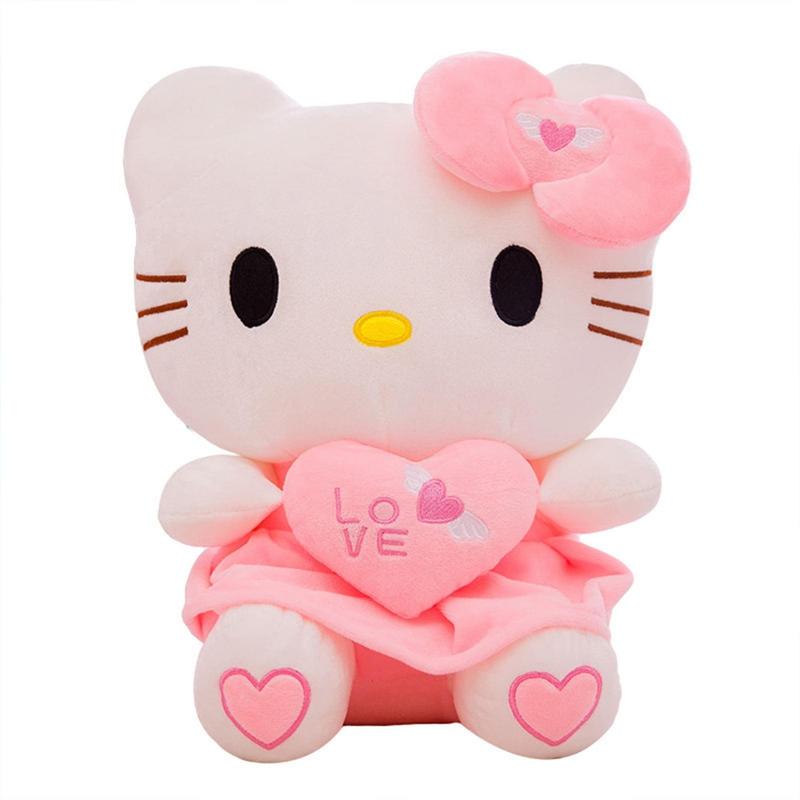 Pink Plush Cute Plush Toy, Soft Cat Plush Toy Pillow Birthdays Gift for Girls and Fans 25cm 9.8