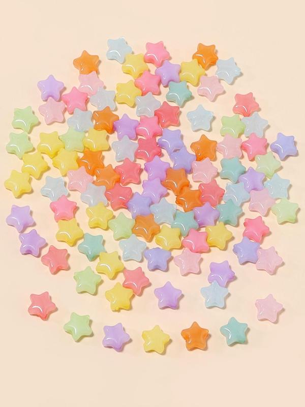 Random Color Acrylic Heart Star Round Beads Kit, Cute DIY Jewelry Making Supplies for Bracelet & Necklace & Phone Chain, Fashion Accessories for Women & Girls