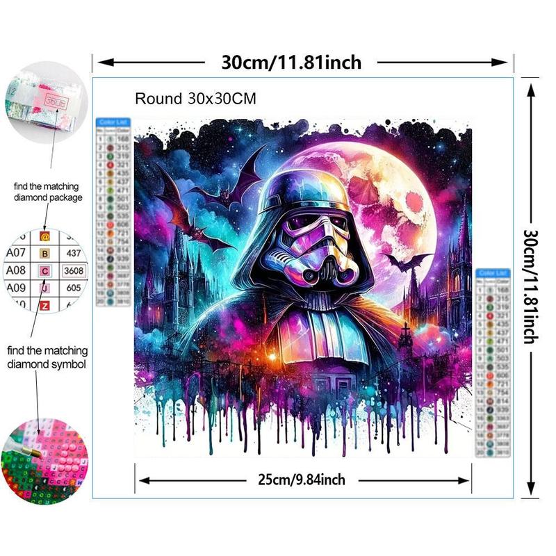 Star Wars Character Pattern DIY Diamond Arts Colorful Painting Kit without Frame, DIY Decorative Art Picture, Wall Art Decor for Home Living Room Bedroom