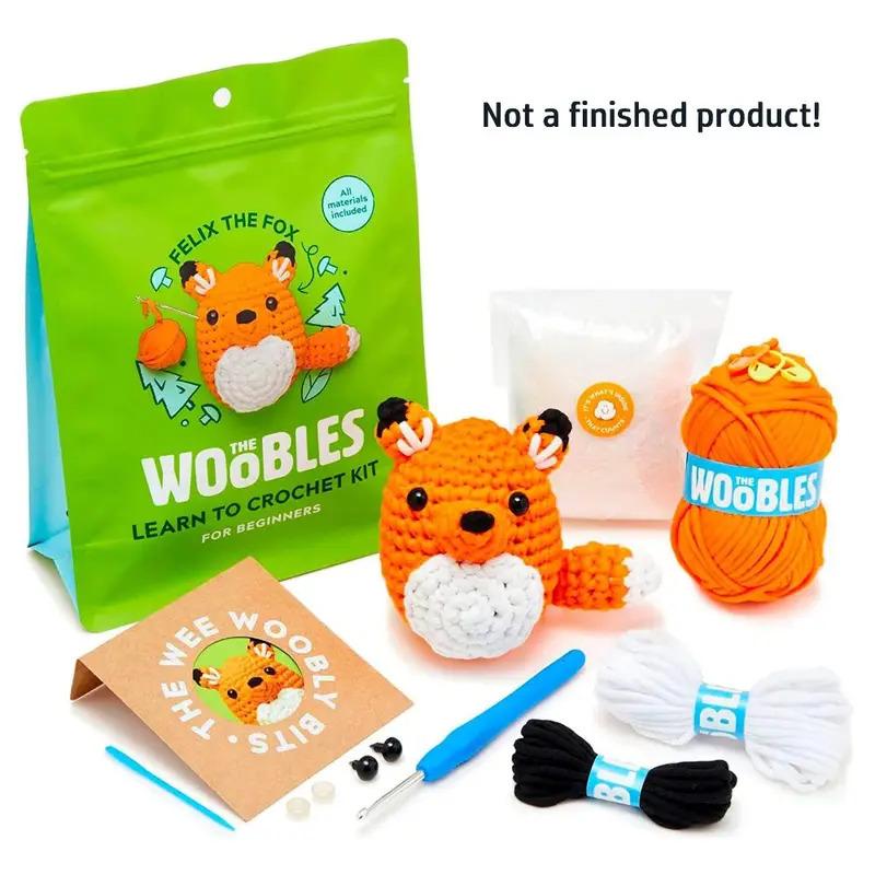 Beginner Crochet Kit with Crochet Hooks Yarn Set DIY Crochet Stuffed Animal Kits Non-Finished Product