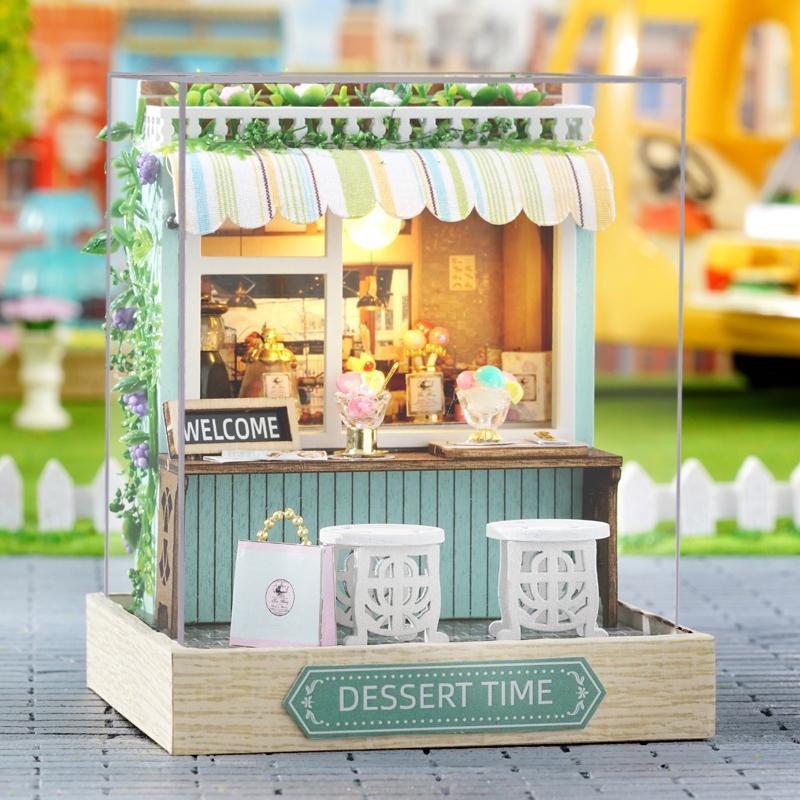 Street View Simulation DIY House Model, 1 Set Mini Building Model, DIY House Micro Home Set with Furniture, Creative Room Bedroom Decoration