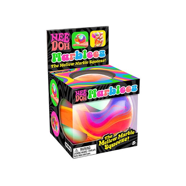 Schylling NeeDoh Marbleez - The squishy marble with a jelly twist - Glass like swirled globe - One random color - Ages 3+