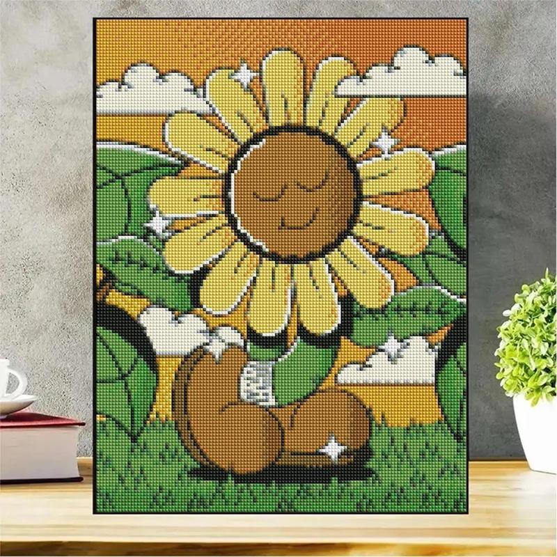 Sunflower Pattern DIY Diamond Art Painting Kit without Frame, DIY Decorative Art Picture for Beginner, DIY Home Decor