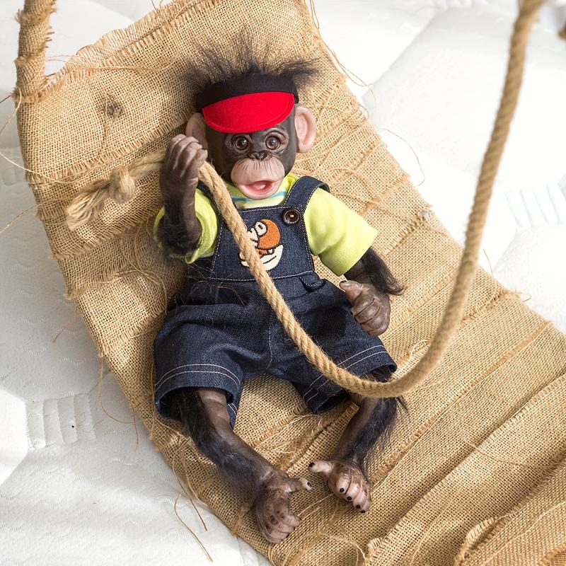 16 inches   40 cm hand-made fine newborn baby monkey doll, premature baby doll, orangutan monkey doll, high quality collection art doll