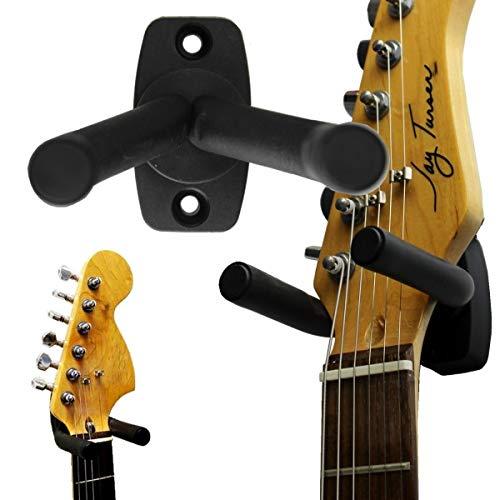 BlueDot Trading Padded Universal Guitar Holder Wall Mount & String Instrument Hanger Hook Rack Suitable for Home, School, or Store Display, Quantity 1, Black