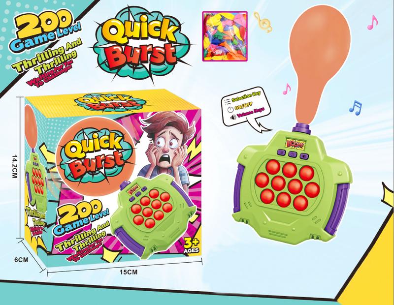 Boom of Balloons Pop Games, 2024 Upgraded Pop Fidget Push Game, Pop it Game Blowing Balloons Surprise Excitement Fast Push Game, Handheld Bubble Game for Kids, Great for Teen Party Games for Groups, Family Interactive Game popits