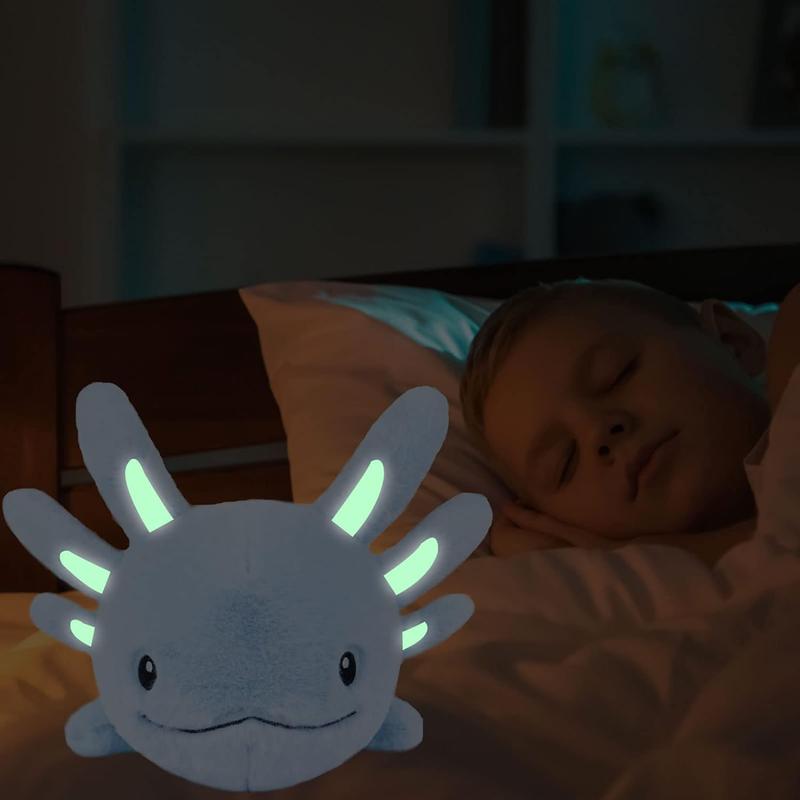 Niuniu Daddy Blue Axolotl Plush Toy Weighted Stuffed Animals for Kids, 2.75 lbs Weighted Axolotl Plush Pillow Toy  Glowing Ears in The Dark, Best Gift for Christmas weighted  stuffed plushie weighted  stuffed anxiety relief