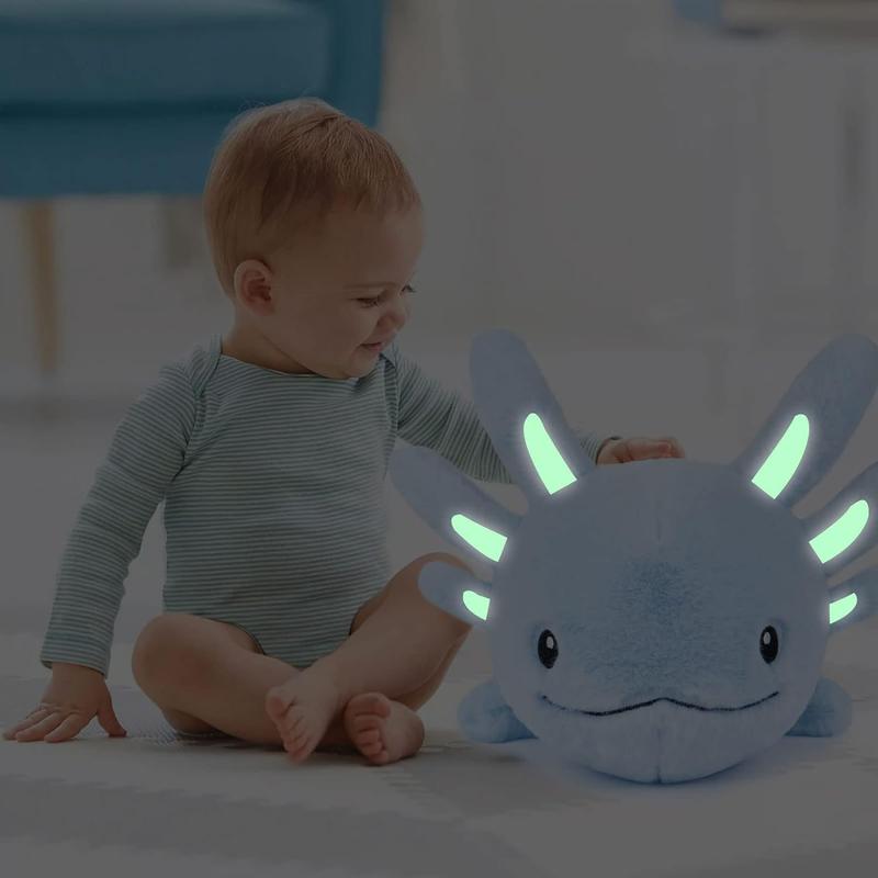 Niuniu Daddy Blue Axolotl Plush Toy Weighted Stuffed Animals for Kids, 2.75 lbs Weighted Axolotl Plush Pillow Toy  Glowing Ears in The Dark, Best Gift for Christmas weighted  stuffed plushie weighted  stuffed anxiety relief