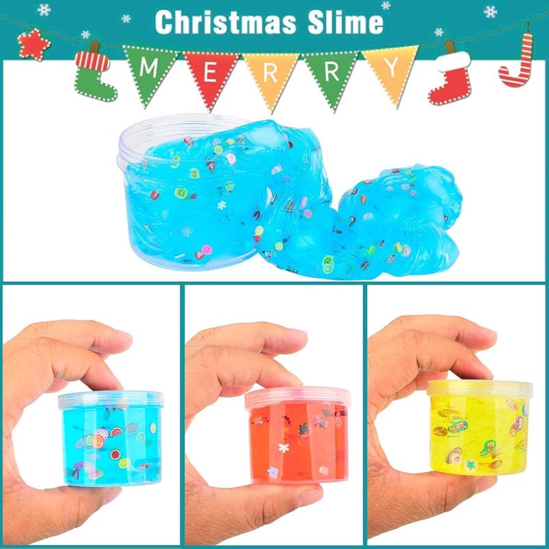 Jelly Cube Clear Slime Kit 8 Pack for Kids, Crunchy Slime, Stress Relief Putty Toy, Party Favors for Girl Boys