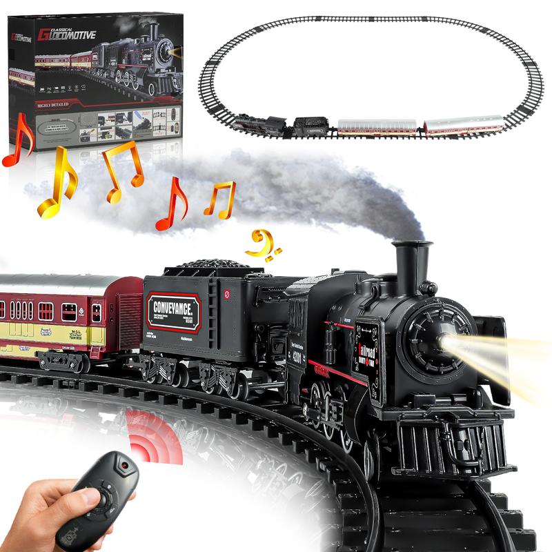 Talent Christmas Train Set with Steam Locomotive - Under Christmas tree,Remote Control Train Set for Kids Christmas gift