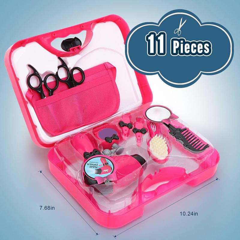 Girls Beauty Salon Set Pretend Play, Hair Cutting Kit Hairdresser Toys, Kids Toys Doll Accessories, Toys for Girls Christmas Birthday Gifts