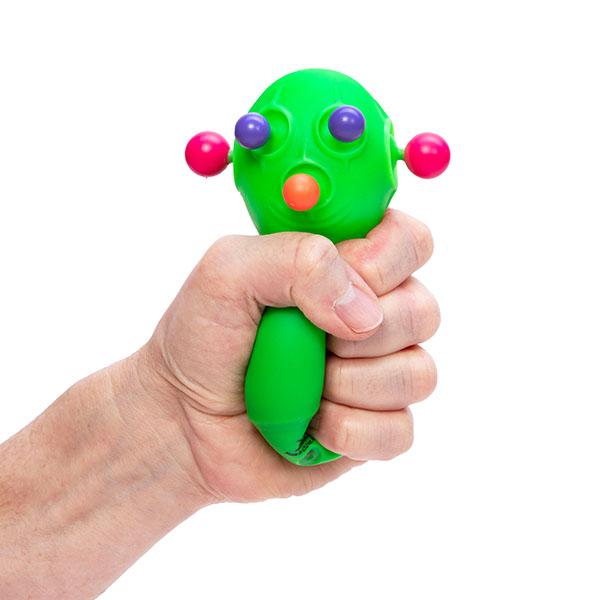 Schylling NeeDoh Panic Pete - Air-Filled Fidget Toy for Stress Relief - Squeeze to Watch Eyes, Nose & Ears Pop - One color shipped at random