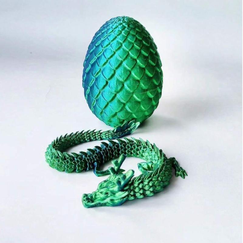 Printed Dragon Surprise Egg, Executive Dragon Fidget Desk Toy Decoration Ornaments, Easter Gift Home Decor Christmas Fidget Toy Adult Gift(The Dragon Inside Does Not Have A Beard)Plastic Animals,Figure,Dragon Printed,Christmas,Dragon