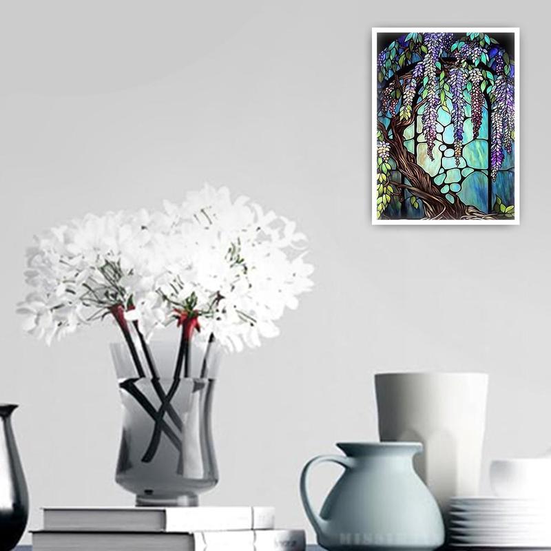 Tree Pattern DIY Rhinestones Painting without Frame, 1 Set Rhinestones Painting Kit with Tools, Painting Decor for Bedroom Living Room Office