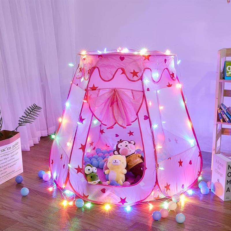 Christmas Gift Play Tent for Kids – Princess Castle Toy, Indoor Outdoor Playhouse, Toddler Teepee, Ball Pit (Lights & Balls Not Included)