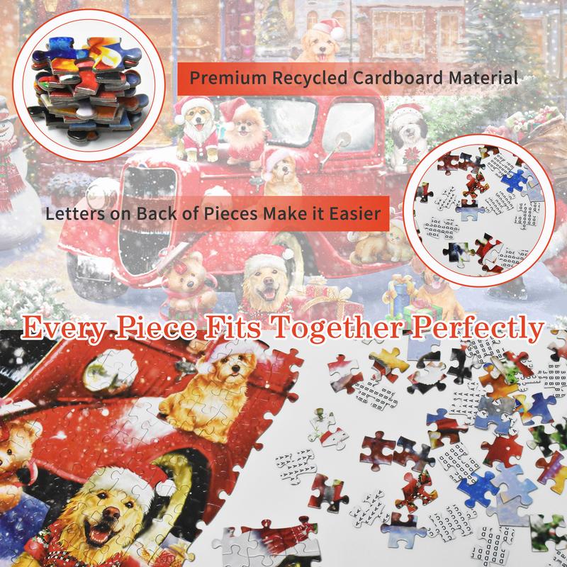 HUADADA 1000 pieces of puzzle for adults, advent calendar puzzle，Merry Christmas, suitable for home decoration for holiday gifts, family games, grandparents brainstorming