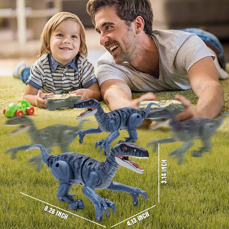 Remote Control Dinosaur Toys for Kids - Walking Velociraptor Dinosaur with Light and Sound, Birthday Gift Ideas for Boys and Girls 3-5 5-7 8-12 Year Old