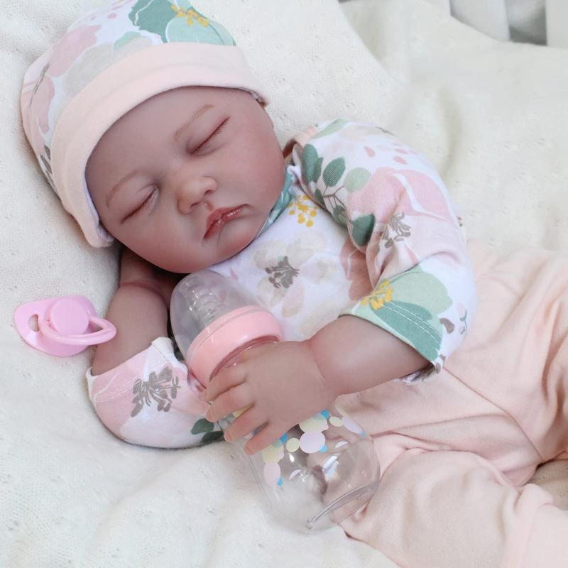 Wooroy Sleeping Reborn Baby Dolls, Birthday Gift, Girl Gift, Kids Gift, Christmas Gift, Big Sister Gift, 22 Inch Lifelike Newborn Baby Girl Doll, Realistic Baby Reborn Toddler, Weighted Soft Body Reborn Dolls That Look Real, Amazing Gift Set for Kids 3+