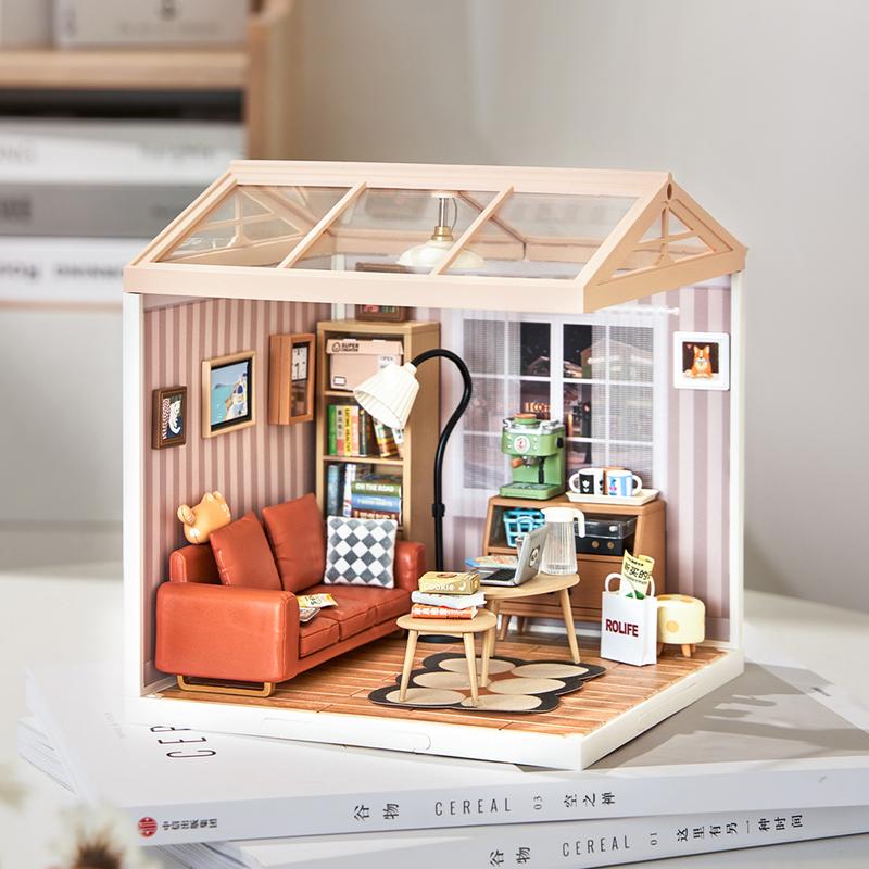 Rolife Cozy Living Lounge DIY Plastic Miniature House DW007