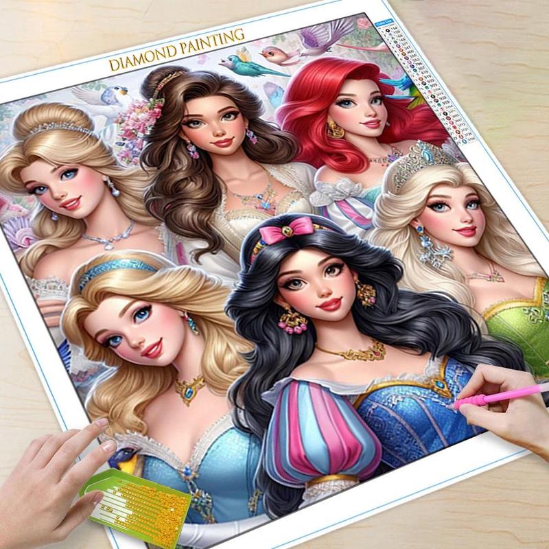 Princess Pattern DIY Diamond Arts Colorful Painting Kit without Frame, DIY 5D Diamond Arts Colorful Painting for Bedroom Home Wall Decor