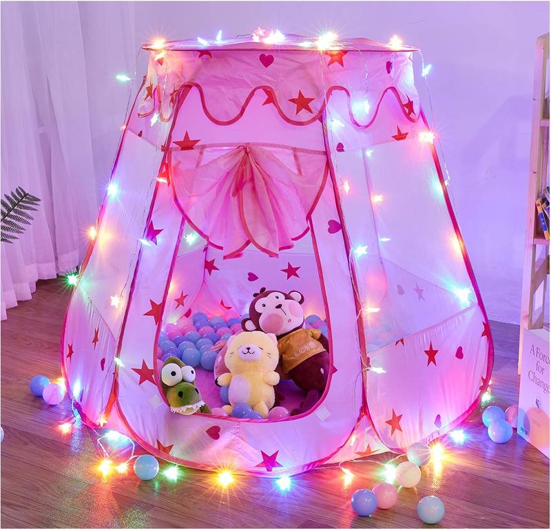 Christmas Gift Play Tent for Kids – Princess Castle Toy, Indoor Outdoor Playhouse, Toddler Teepee, Ball Pit (Lights & Balls Not Included)