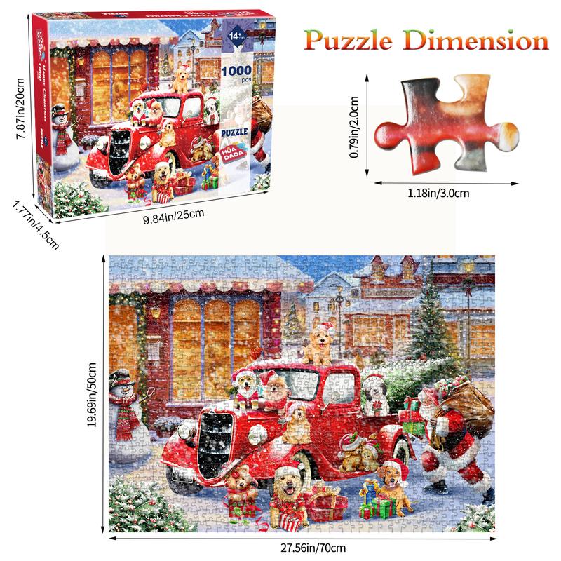 HUADADA 1000 pieces of puzzle for adults, advent calendar puzzle，Merry Christmas, suitable for home decoration for holiday gifts, family games, grandparents brainstorming