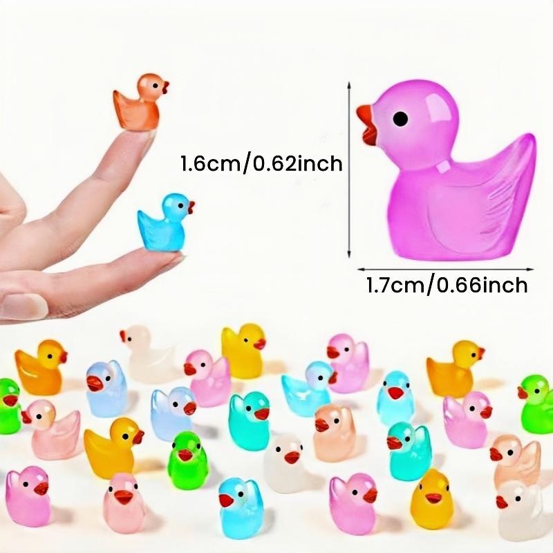 Mini Luminous Ducks, 1 Set DIY Creative Resin Toy Accessories, DIY Decoration for Phone Case, Landscape Potted Plant Decoration, Christmas DIY Home Projects, DIY Kits for Teens, Thanksgiving Christmas Gift Set