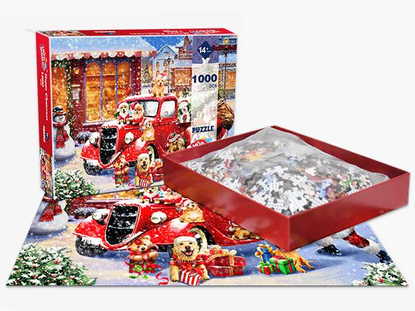 HUADADA 1000 pieces of puzzle for adults, advent calendar puzzle，Merry Christmas, suitable for home decoration for holiday gifts, family games, grandparents brainstorming