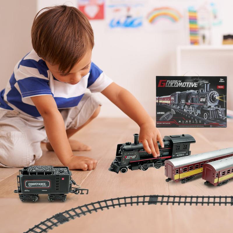 Talent Christmas Train Set with Steam Locomotive - Under Christmas tree,Remote Control Train Set for Kids Christmas gift