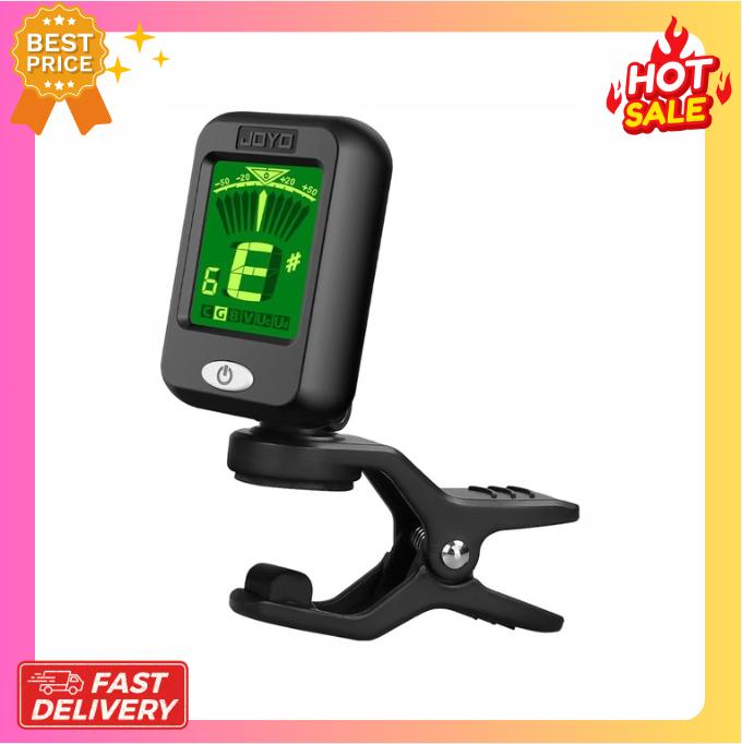 JOYO Clip on Tuner Digital Electronic Tuner for Guitar, Bass, Ukulele, Violin, Mandolin, Banjo Acoustics Calibration Tuner (JT-09)