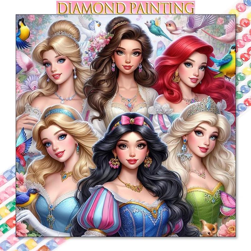 Princess Pattern DIY Diamond Arts Colorful Painting Kit without Frame, DIY 5D Diamond Arts Colorful Painting for Bedroom Home Wall Decor