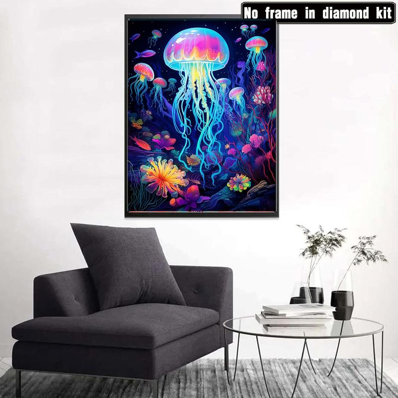 Diamond Painting Kits for Adults Glowing Jellyfish DIY 5D Diamond Art Kits for Kids Beginners Full Drill Diamond Dots Crystal Craft Kits for Home Wall Art Bedroom Decor Gifts 11.8x15.7 inch