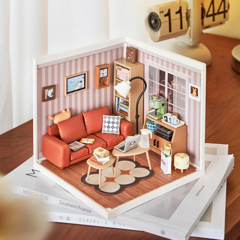 Rolife Cozy Living Lounge DIY Plastic Miniature House DW007