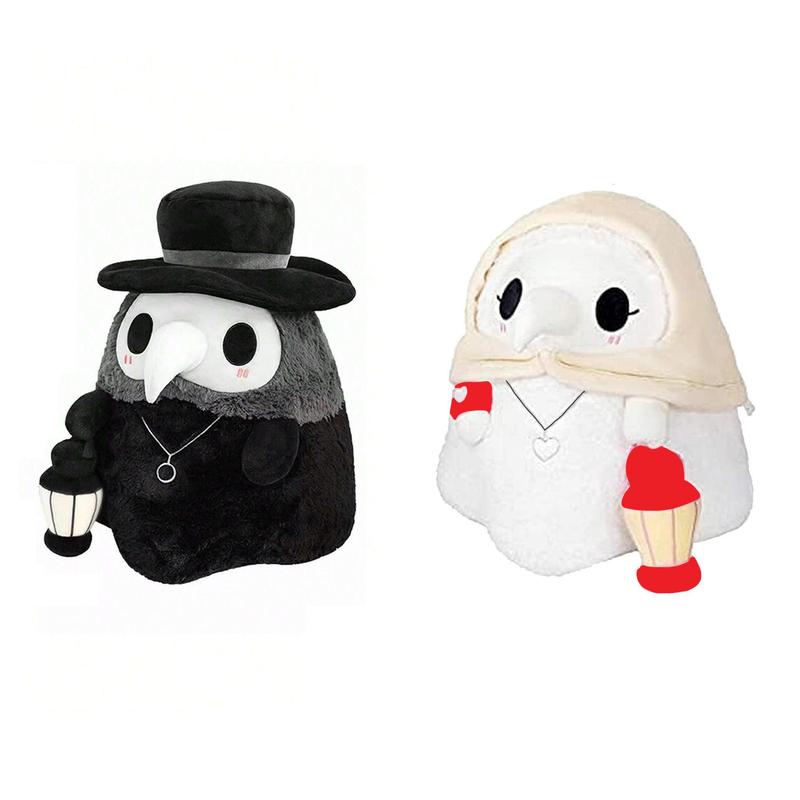 Cute Plague Doctor Design Plush Toy, 1 Count Horror Stuffed Plushie Pillow, Fluffy Plague Doctor Stuffed Figure Toy, Gift for Childern and Friends, Kreeptures Plushies, My First Addiction Toys