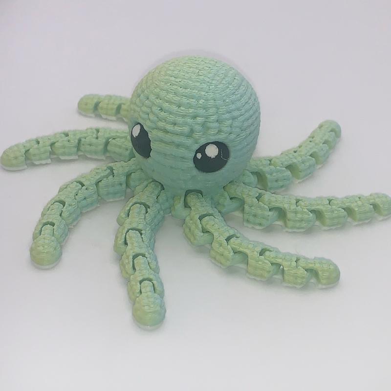 3D Printed Crochet Octopus- Random Color.  Articulating legs hand fidget animal figurine stress relief