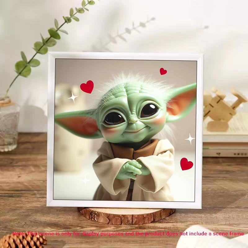 Disney Star Wars Baby Yoda The Child Mandalorian DIY Diamond Arts Colorful Painting Kit without Frame, 1 Set DIY 5D Diamond Art Painting for Home Wall Decor