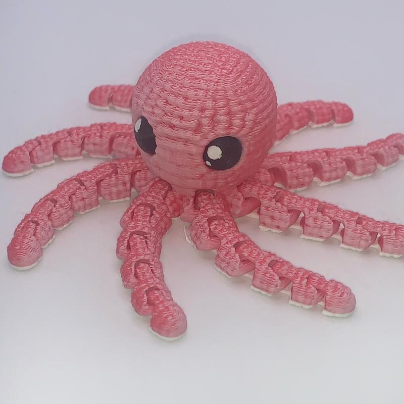 3D Printed Crochet Octopus- Random Color.  Articulating legs hand fidget animal figurine stress relief